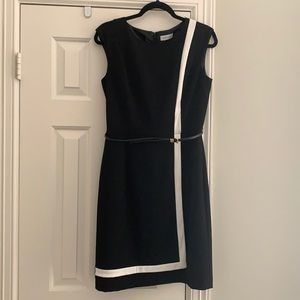 EUC Calvin Klein Black and White Dress